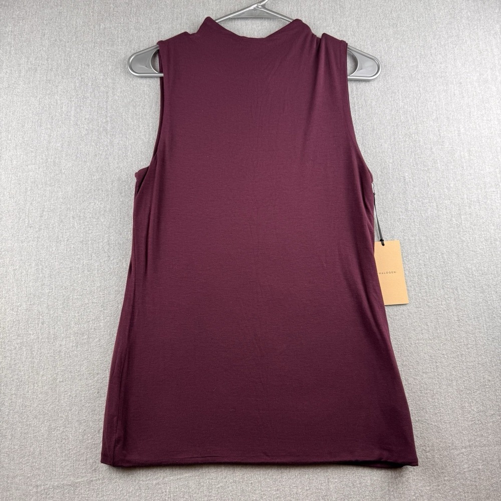 Halogen Tank Top Women Medium Burgundy Sleeveless Stretch Knit NWT